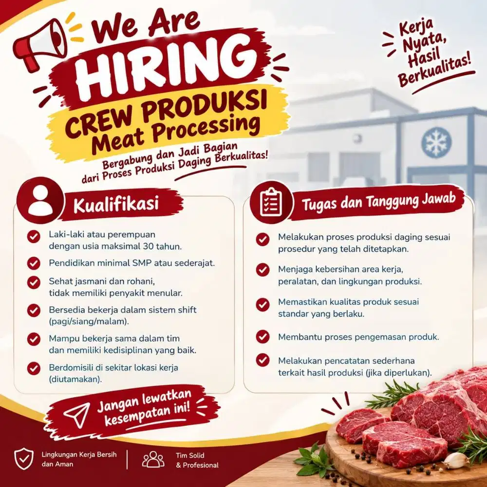 MEAT PROCESSING - CREW PRODUKSI