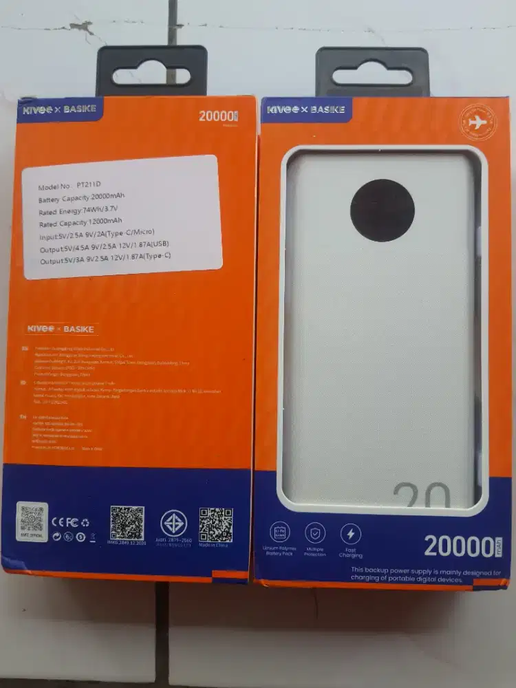 POWER bank Kivee Basike 20000mAh22.5W fast charging new