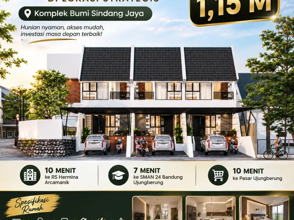 Rp1,15 M Dapat Rumah 2 Lantai di Bumi Sindang Jaya!