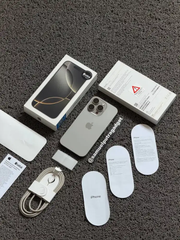 Apple iPhone 16 Pro Natural Titanium 128gb Fullset Resmi