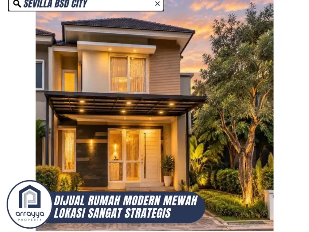 DIJUAL RUMAH CANTIK 2 LANTAI LINGKUNGAN ASRI DI SEVILLA BSD (HRB231)