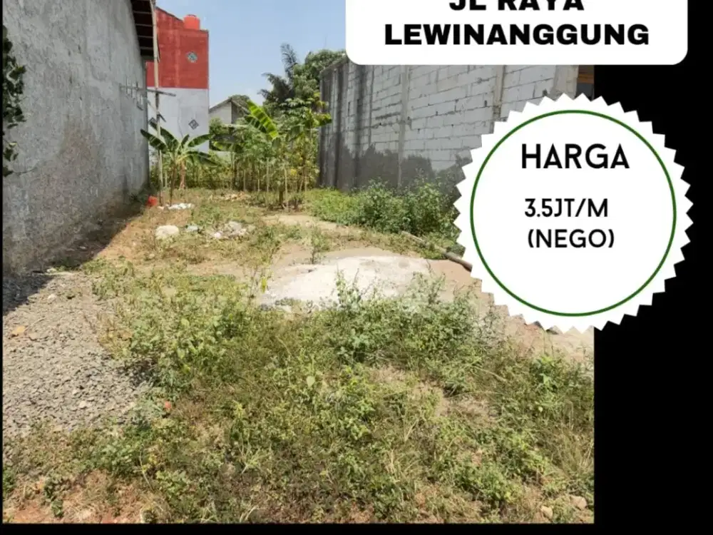 DIJUAL KAVLING TANAH DI JALAN RAYA LEWINANGGUNG