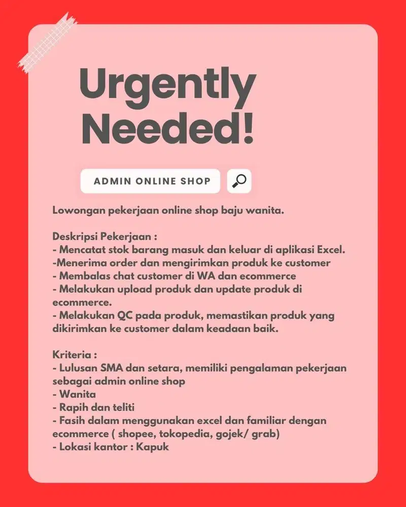 Admin Online Shop - DICARI SEGERA
