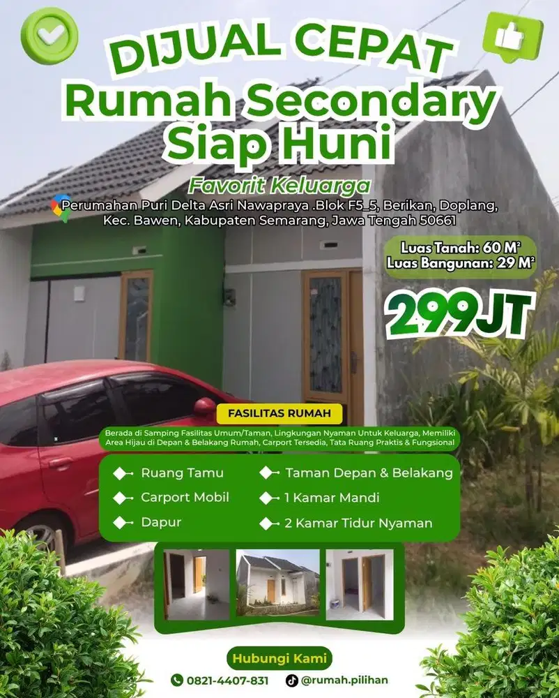 RUMAH SIAP HUNI DI PURI DELTA ASRI NAWAPRAYA