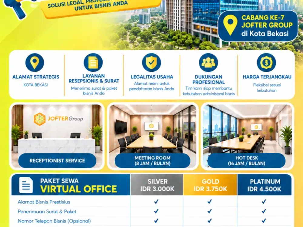 Virtual Office M Gold Tower Bekasi Mulai Rp3 Juta/Tahun - Alamat Bisnis Profesional