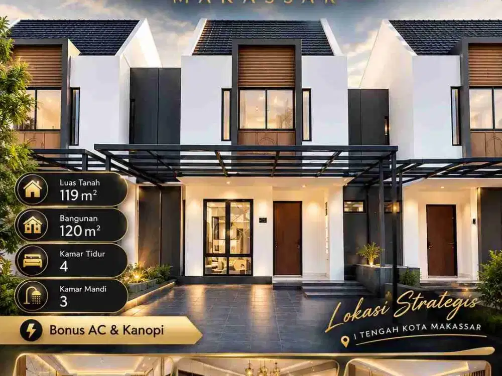 RUMAH BARU SIAP HUNI KOTA MAKASSAR Dgn 3 Pilihan Tipe