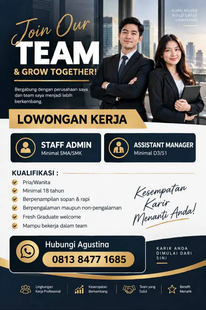 Butuh segera staff Office
