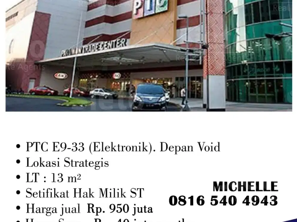 Dijual/Disewa Cepat!  PTC E9-33 (Elektronik), depan void
