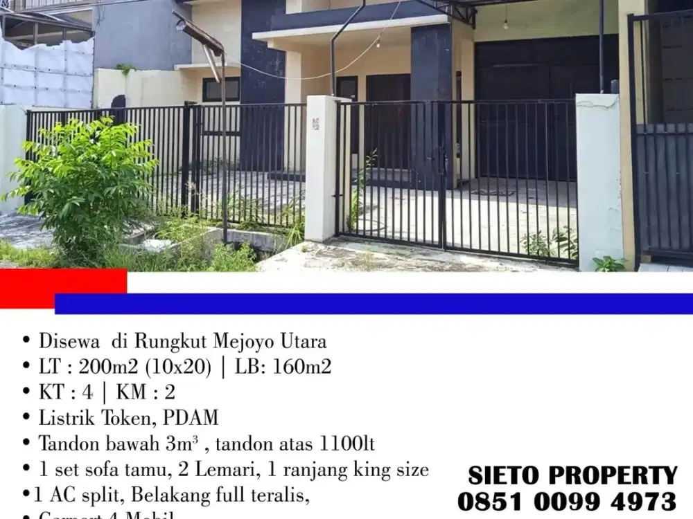 Disewa Cepat! Rumah di Rungkut Mejoyo Utara