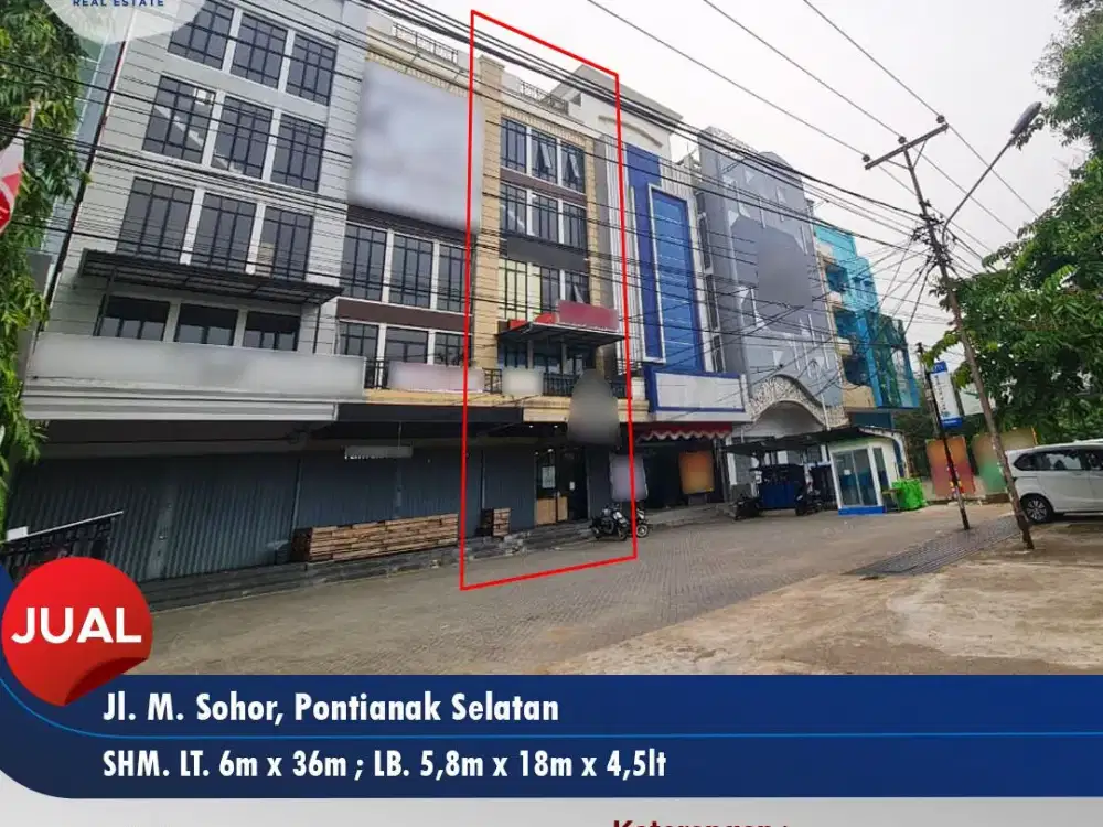 Ruko Tepi Jalan M Sohor Lokasi Ramai, Pontianak