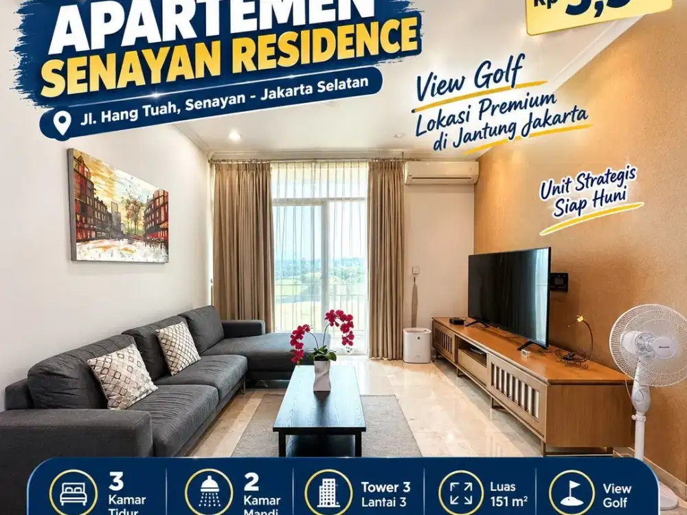 Dijual Apartemen Senayan Residence 3BR 151m2 View Golf Tower 3 Lantai 3