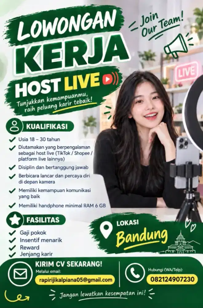Lowongan Host Live Tiktok