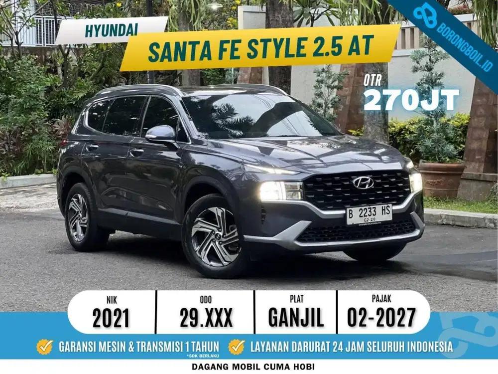LOW KM SUPER NEW HYUNDAI SANTAFE 2.5 6AT STYLE 2021 BIRU LENGKAP