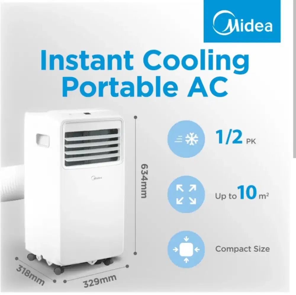AC portable ½ pk merk midea