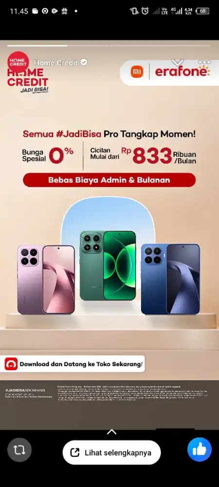 Xiaomi 17T 12/256 promo cicilan dengan Home Credit