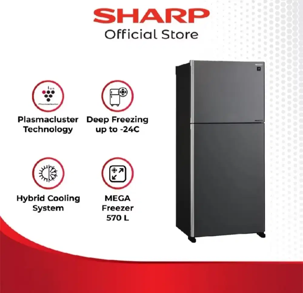 KULKAS 2 PINTU SHARP GRAND VETRO II SJ-IG762PM-SL