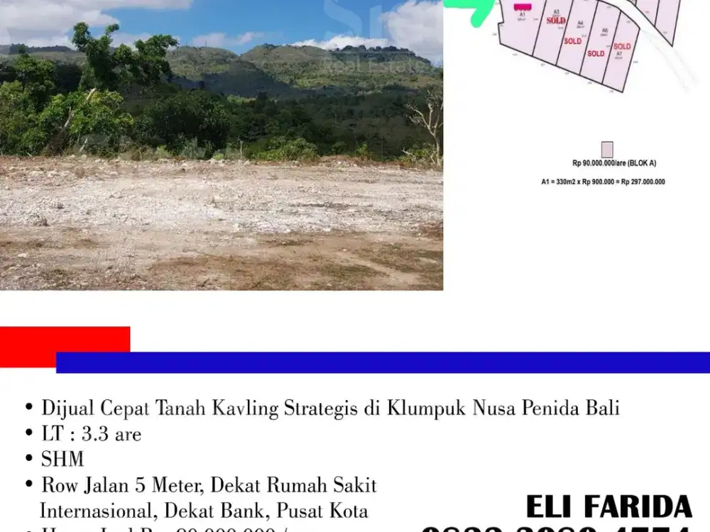 Dijual Cepat Tanah Kavling Strategis di Klumpuk Nusa Penida Bali