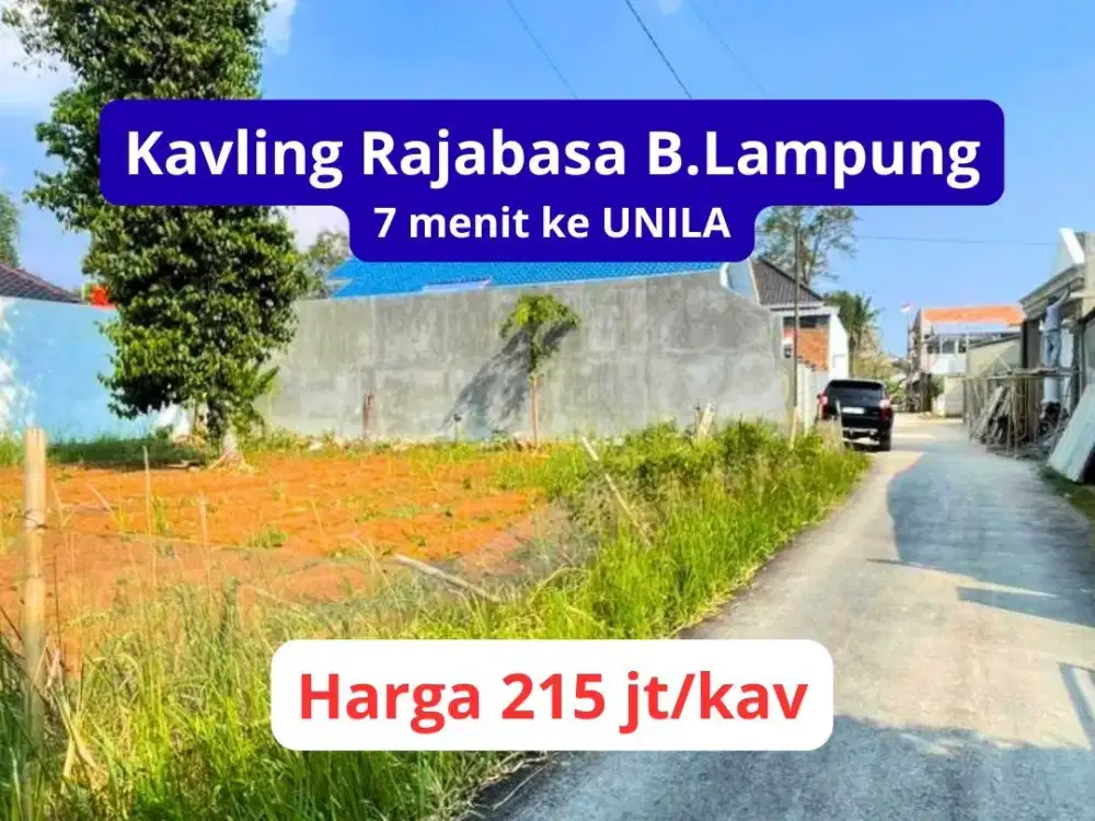 Dijual Tanah Kavling 7 menit ke UNILA