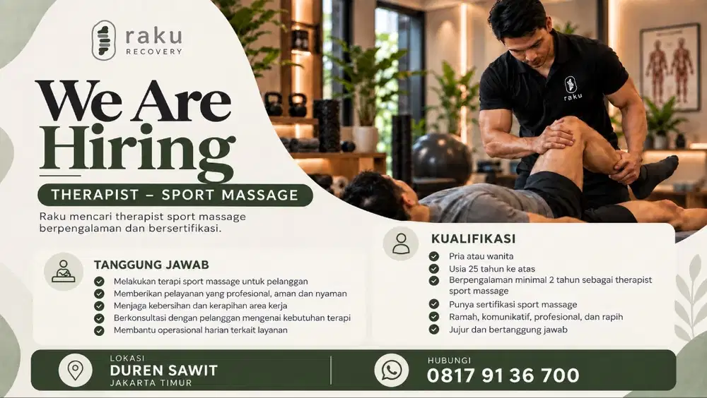 Dicari Sport Massage Terapis