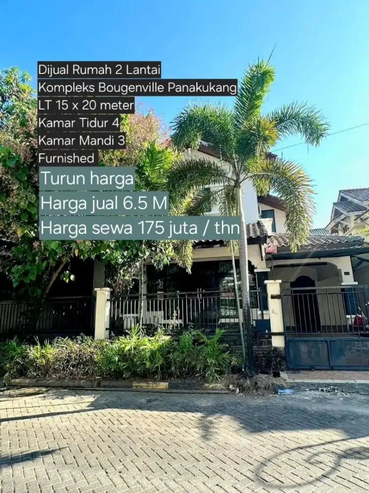 Dijual Rmh 2 lt Bougenville Panakukang include furniture SHM