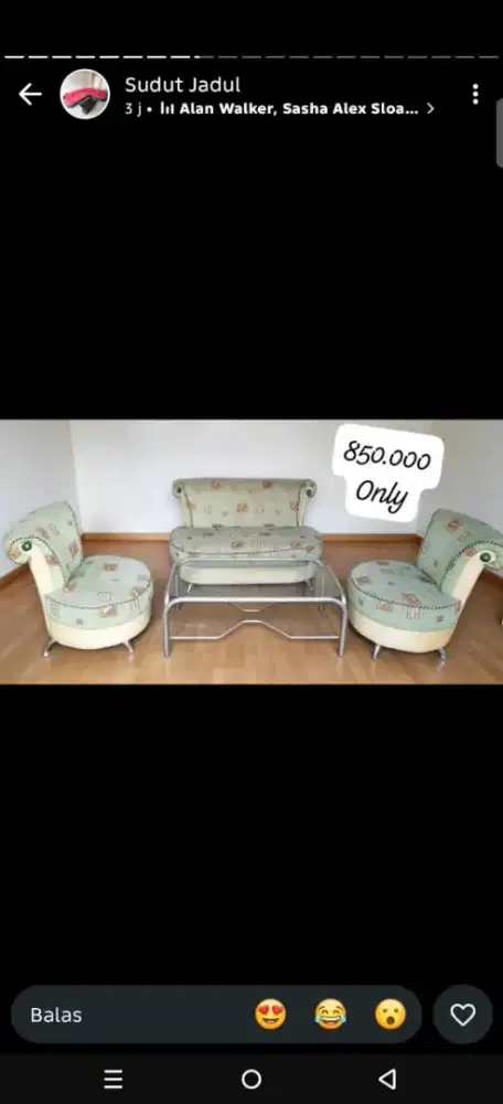 Sofa tamu inul 2,1,1 + meja