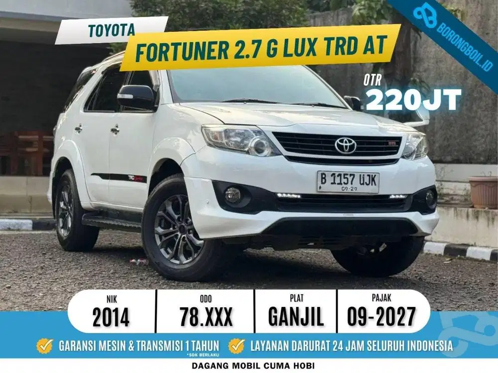 Toyota Fortuner 2.7 G Lux TRD AT 2014 Putih