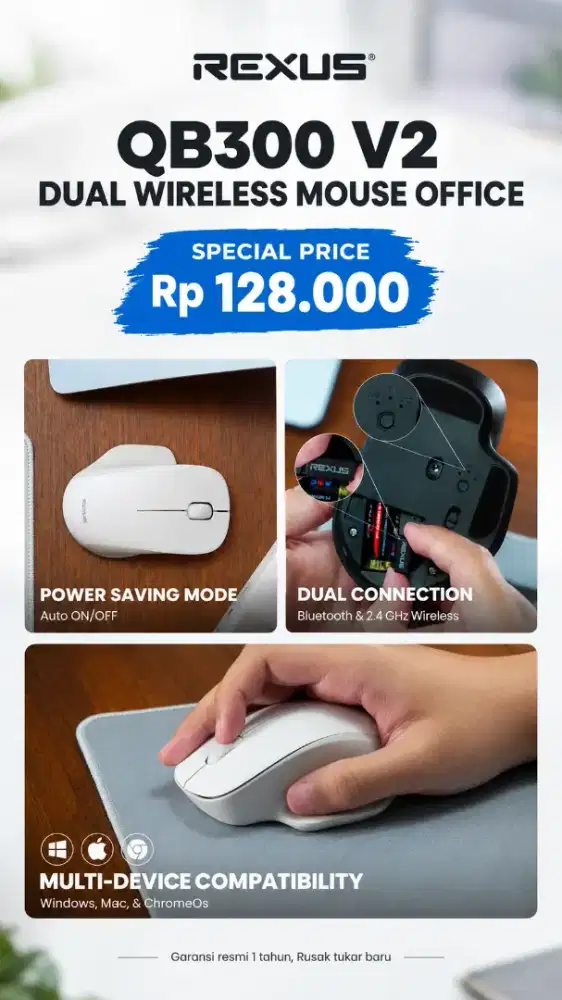 Mouse wireless Bluetooth rexus QB300 V2