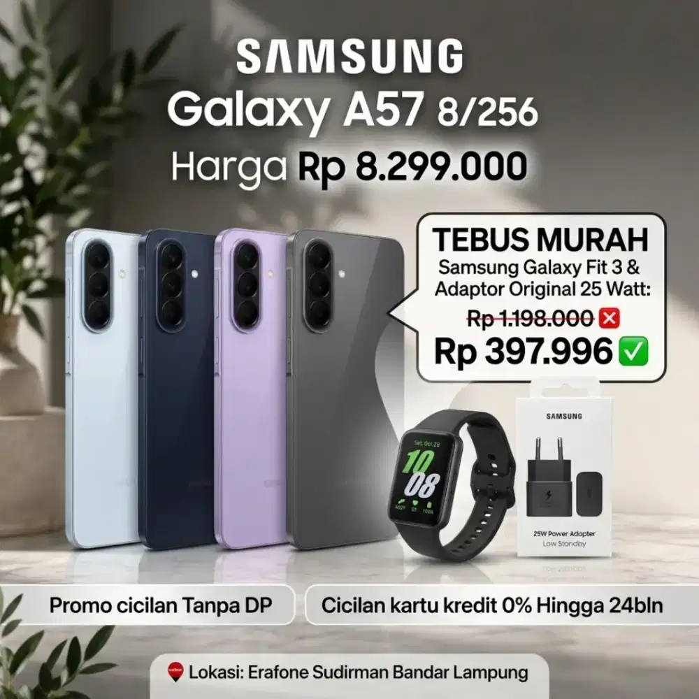 Samsung Galaxy A57 5G Dapatkan Promo Cicilan 0% Hingga 24Bulan