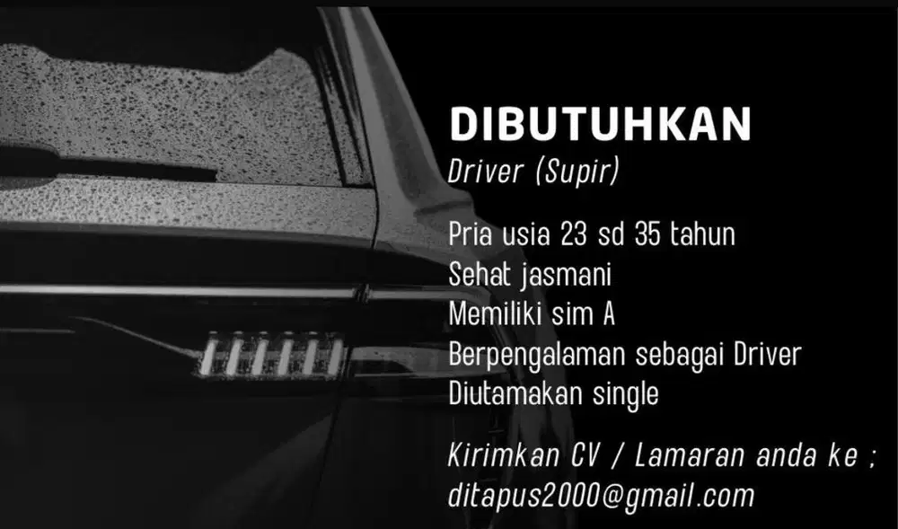 Lowongan Driver kantor
