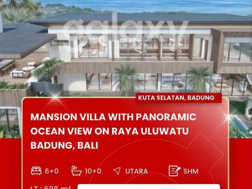 DIJUAL MANSION VILLA DENGAN OCEAN VIEW DAERAH ULUWATU BALI