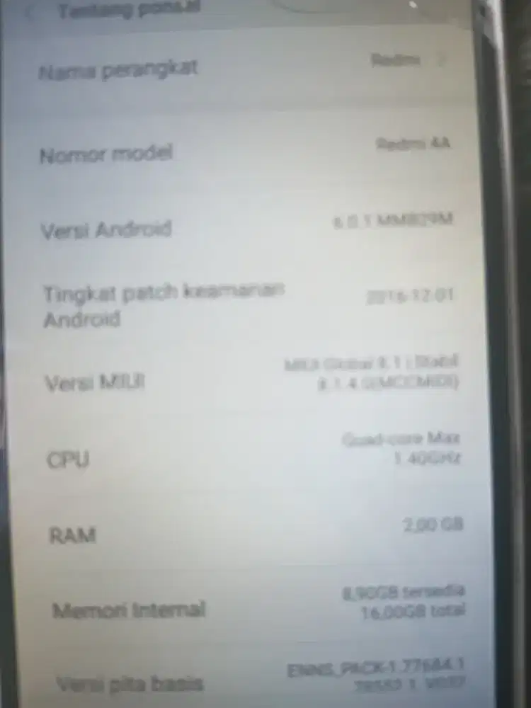 Xiomi Redmi 4A bekas
