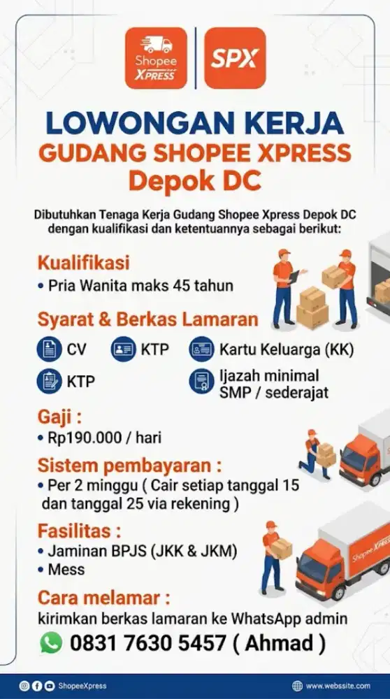 Lowongan Kerja Gudang Shopee Depok DC