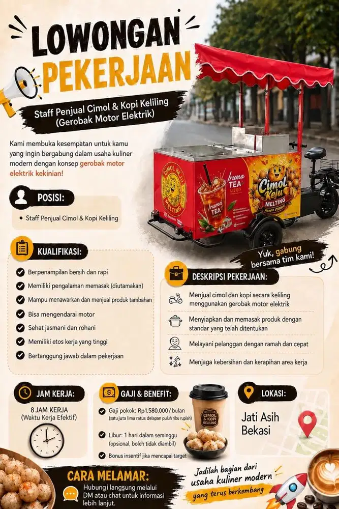 staff penjual cimol & es teh