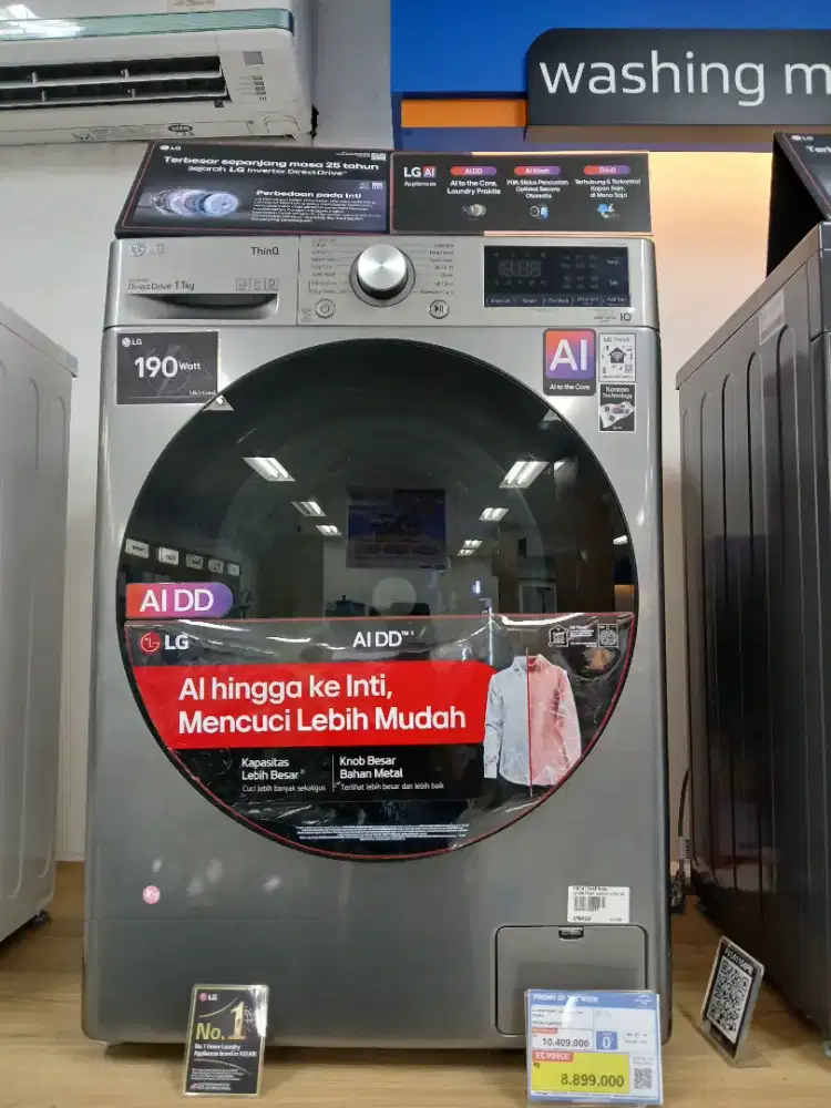 MESIN CUCI LG WM FRONT LOADING 11 KG SILVER