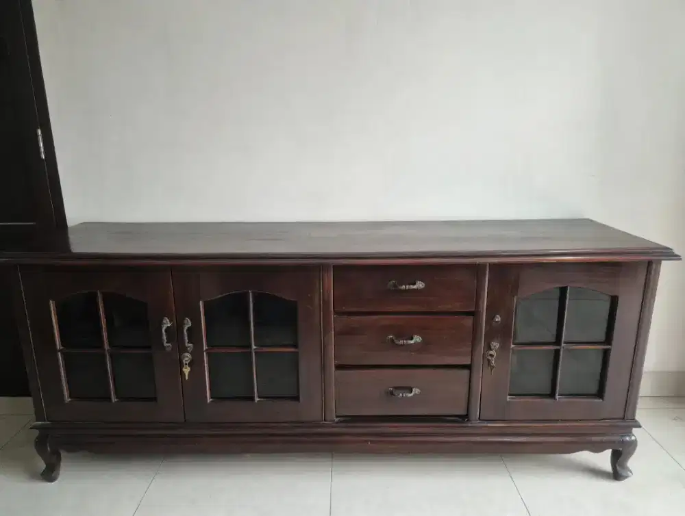 Meja buffet kayu jati asli