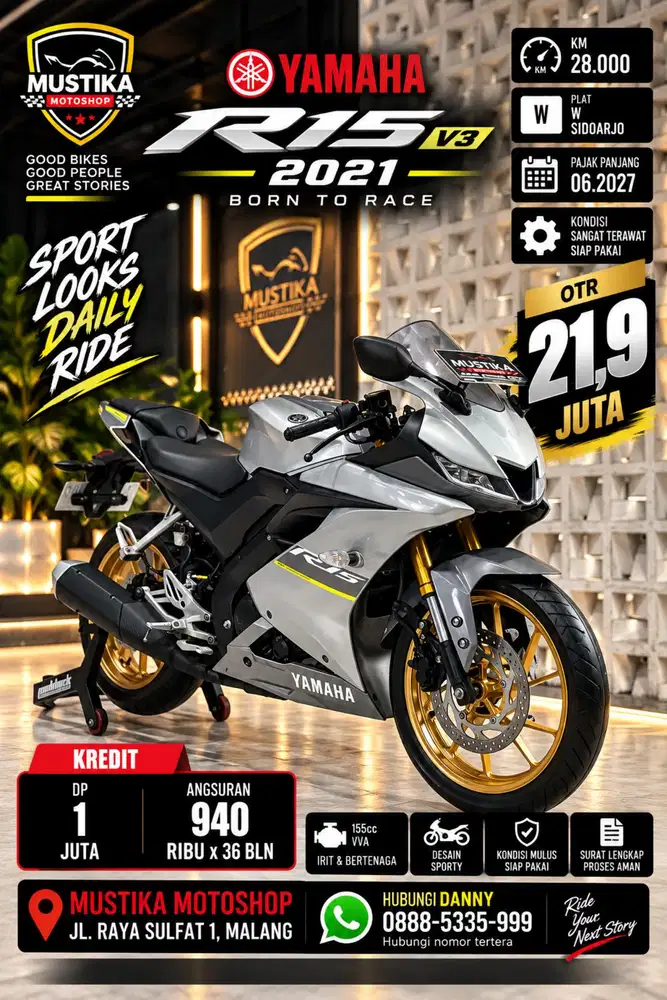 Yamaha R15 V3 2021 Last Edition. DANNY Mustika Malang