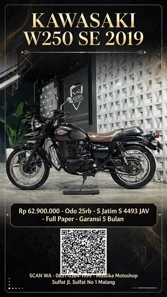 KAWASAKI ESTRELLA W250 2019 SE Odo 3 Ribu Km