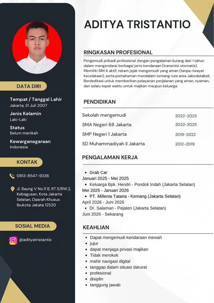Supir pribadi FREELANCE / PANGGILAN