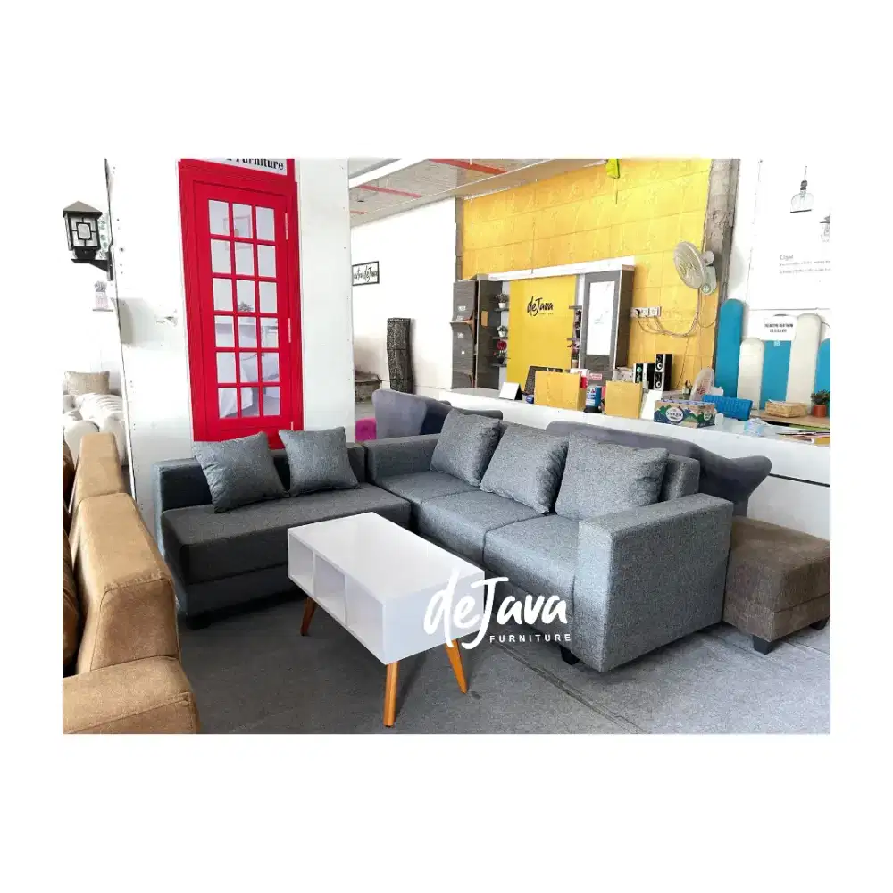 Ready sofa L + meja, free antar jogja