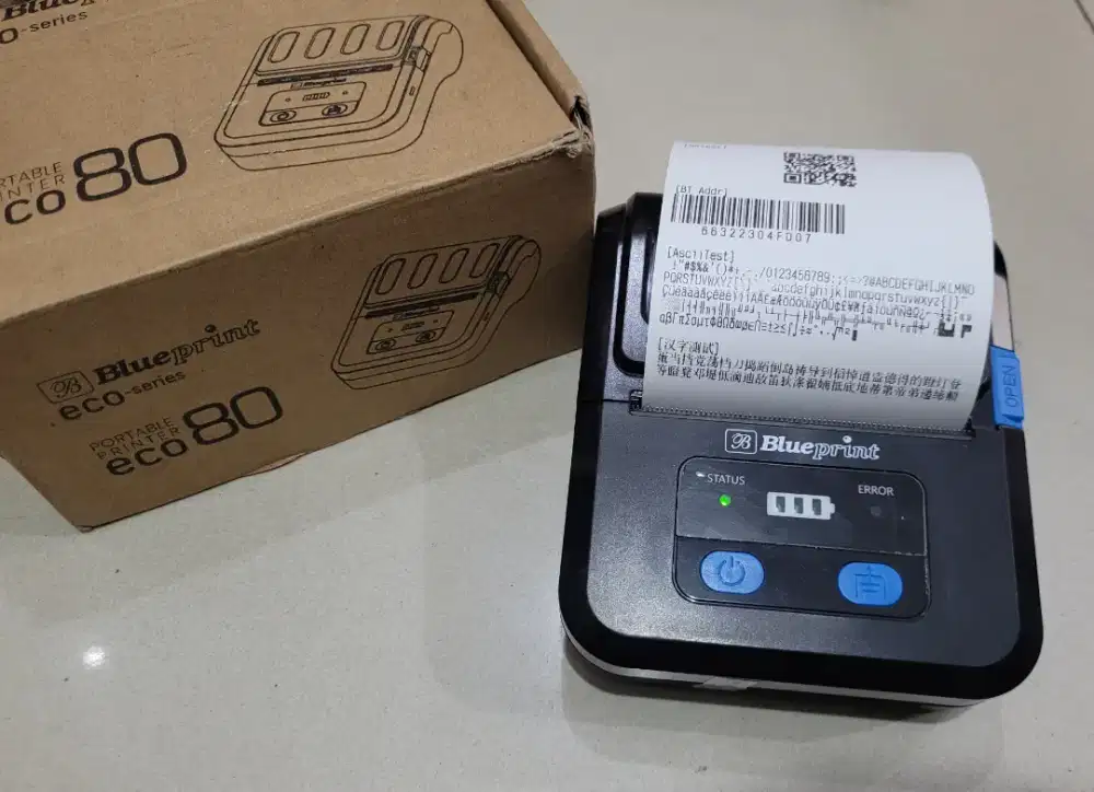 Printer thermal blueprint ECO80 . Portabel . Resi . Kertas 80mm .Hitam