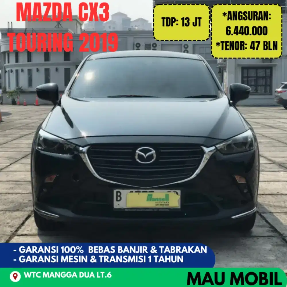 TDP 13JT, Pajak 1 THN, Mazda CX3 Touring 2.0 at 2019/2020 Hitam