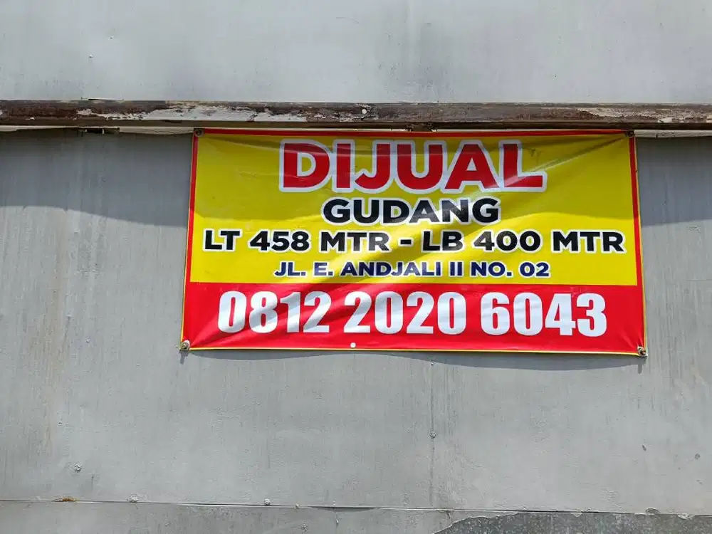Dijual Tanah dan Bangunan untuk Gudang atau Industri Kecil