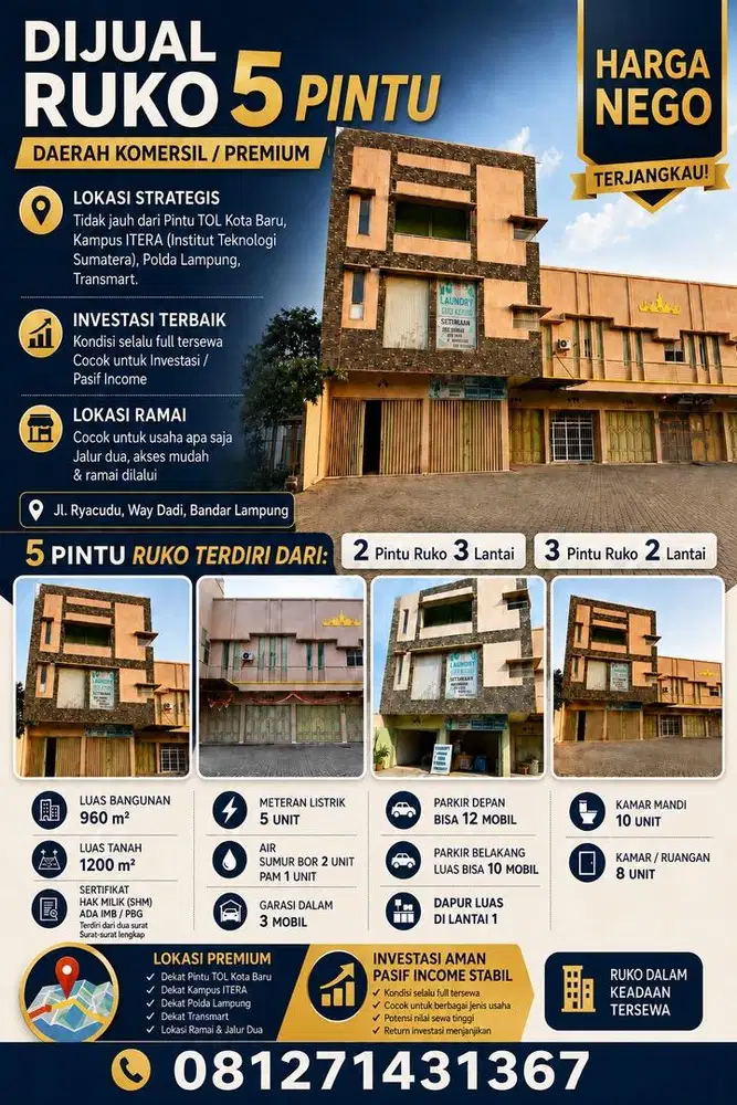 Ruko 5 pintu, Daerah Kuliner, Kos Kosan