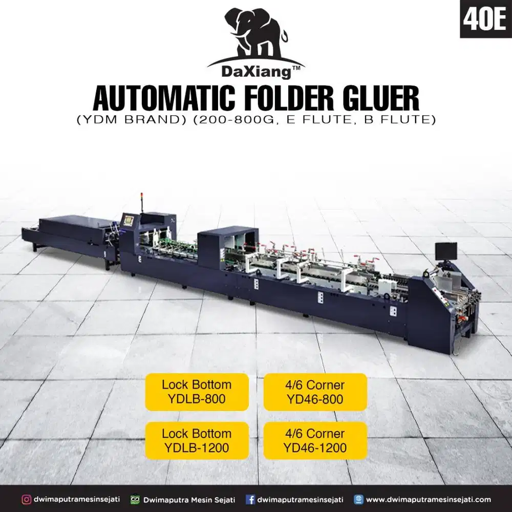 Automatic Folder Gluer (YDM) (200-800g, E Flute, B Flute, C Flute)