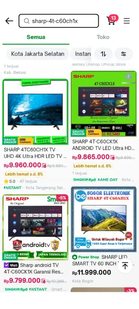 TV SHARP
60 inc LED BACKLIGHT TV

MODEL 4T-C60CH1X