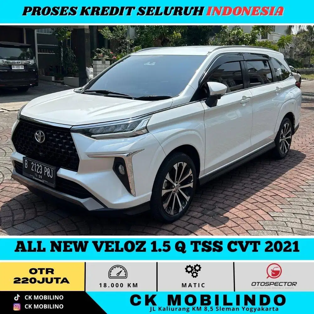 ALL NEW VELOZ 1.5 Q TSS CVT 2021 PUTIH PEMAKAIAN 2022 DP MINIM