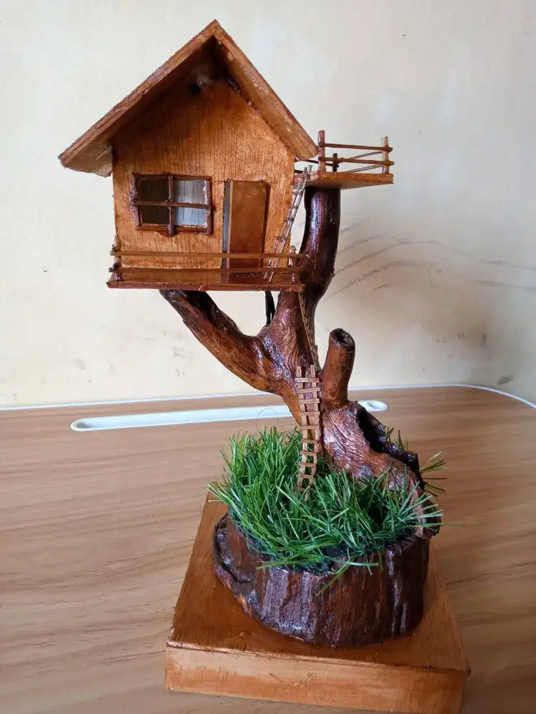 Rumah Pohon Miniatur/lampu tidur/pajangan meja