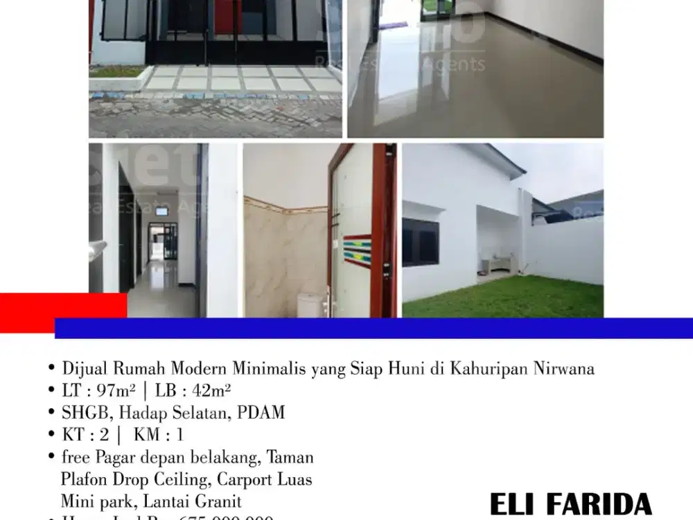 Dijual Rumah Modern Minimalis yang Siap Huni di Kahuripan Nirwana