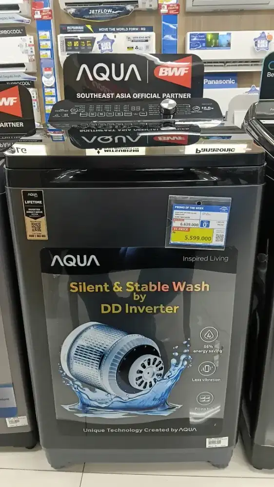 CICILAN AQUA WASHING MACHINE LOAD 10.5KG DARK SILVER