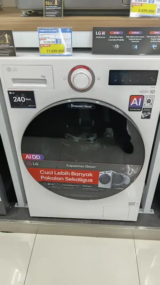 CICILAN LG WASHING MACHINE LOADING 15KG WHITE